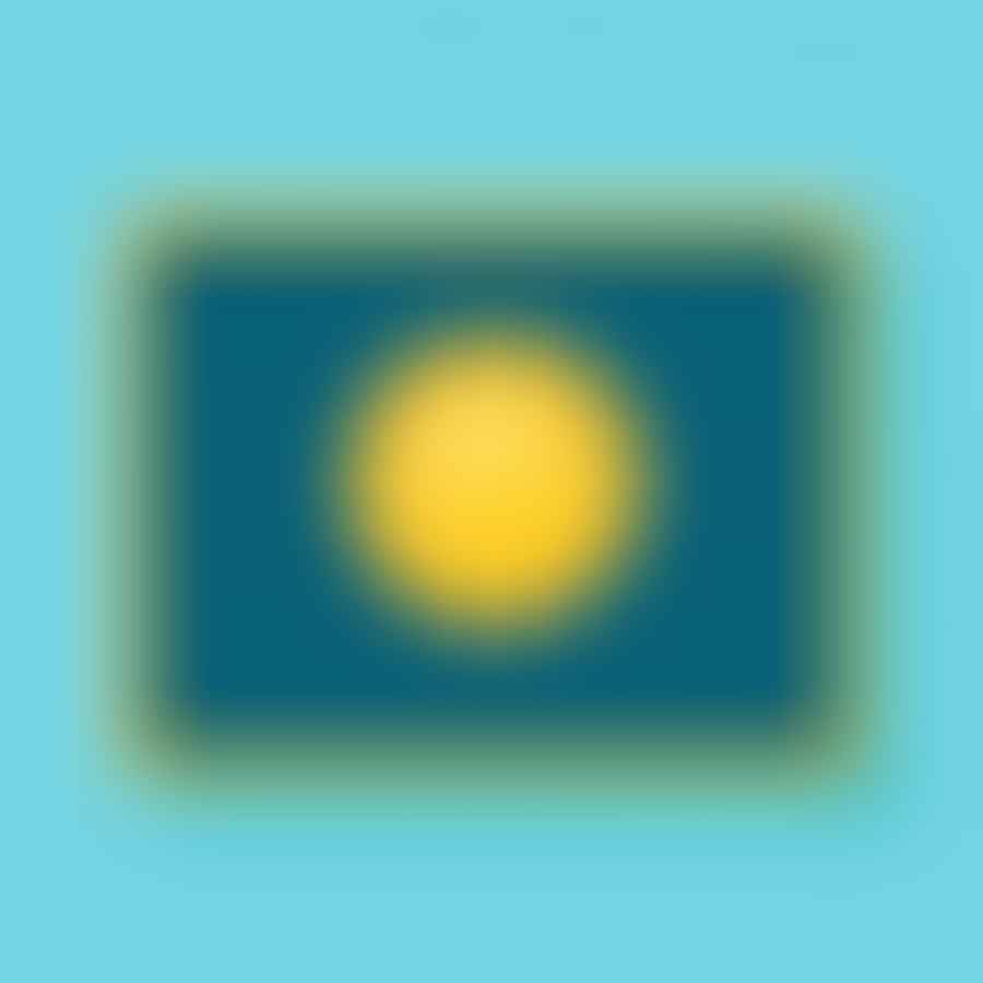 Blue bulletin board with a yellow sun in the corner