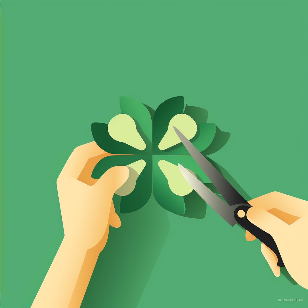 Hand cutting out shamrock shape